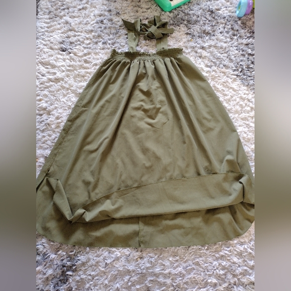SHEIN Dresses & Skirts - Olive Green Tie Shoulder Suspender Maxi